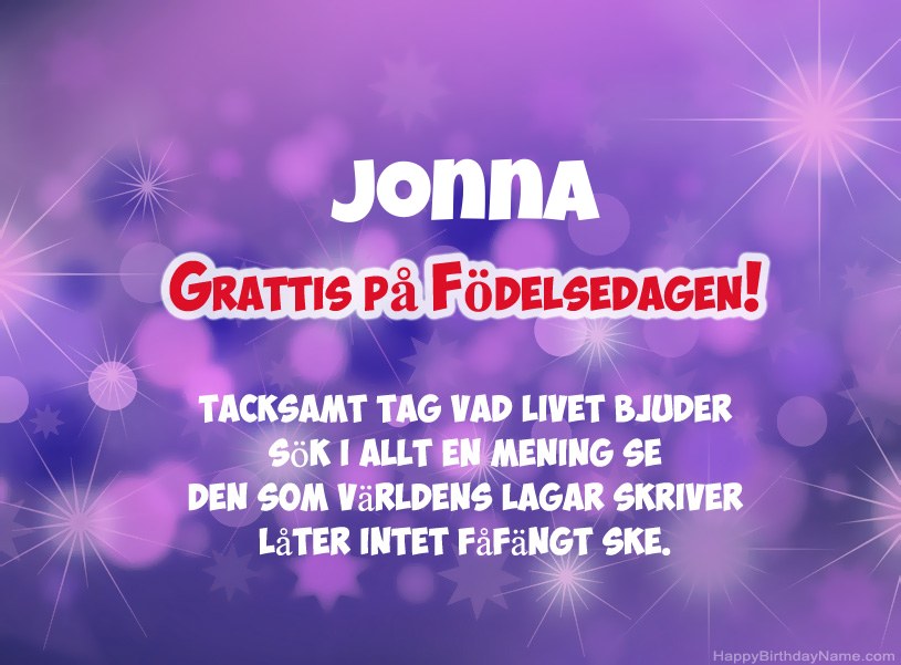 Vackra bilder för Grattis på Jonna