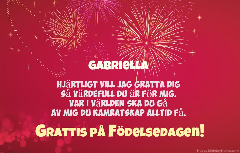 Grattis på födelsedagen Gabriella, vackra dikter