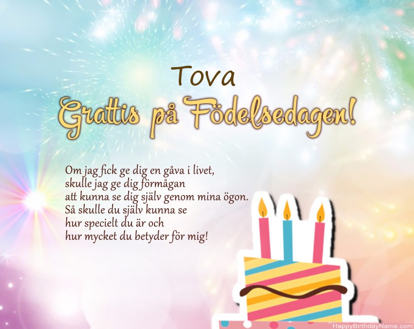 Grattis på födelsedagen Tova i vers