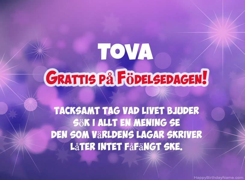 Vackra bilder för Grattis på Tova