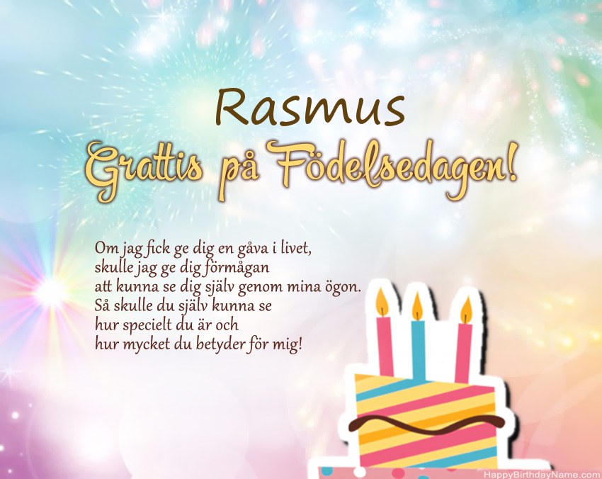 Grattis på födelsedagen Rasmus i vers