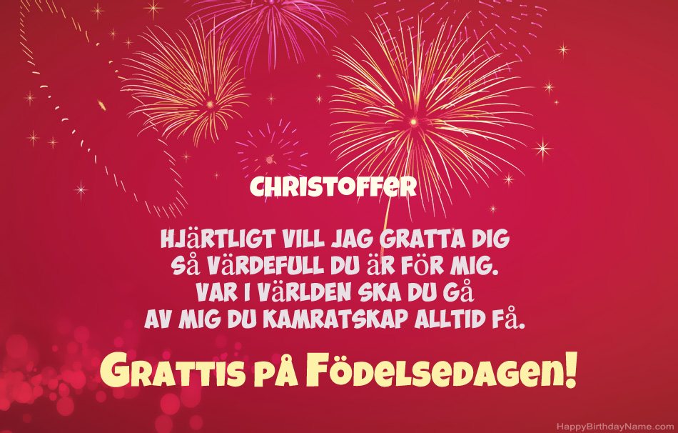 Grattis på födelsedagen Christoffer, vackra dikter