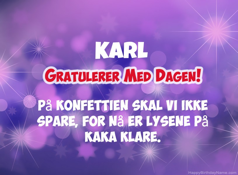 Ønsker Karl for gratulerer med dagen