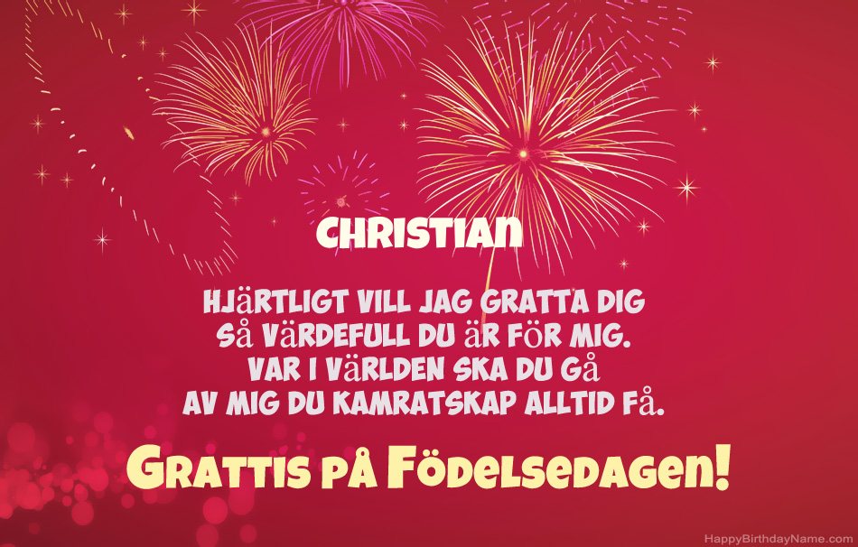 Grattis på födelsedagen Christian, vackra dikter