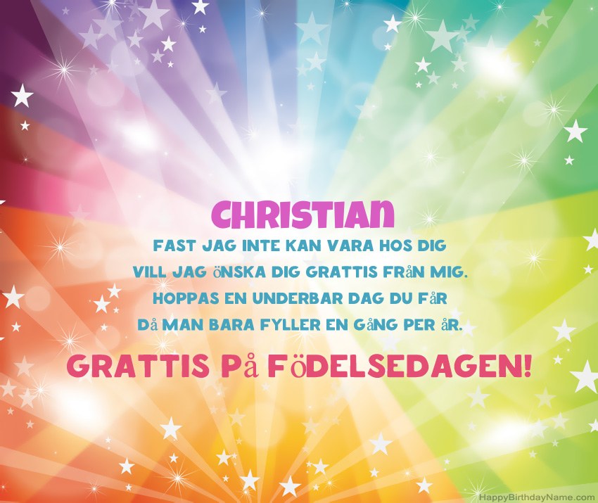 Vackra födelsedagkort för Christian