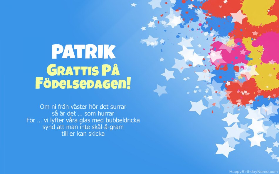 Grattis till födelsedagen till Patriks