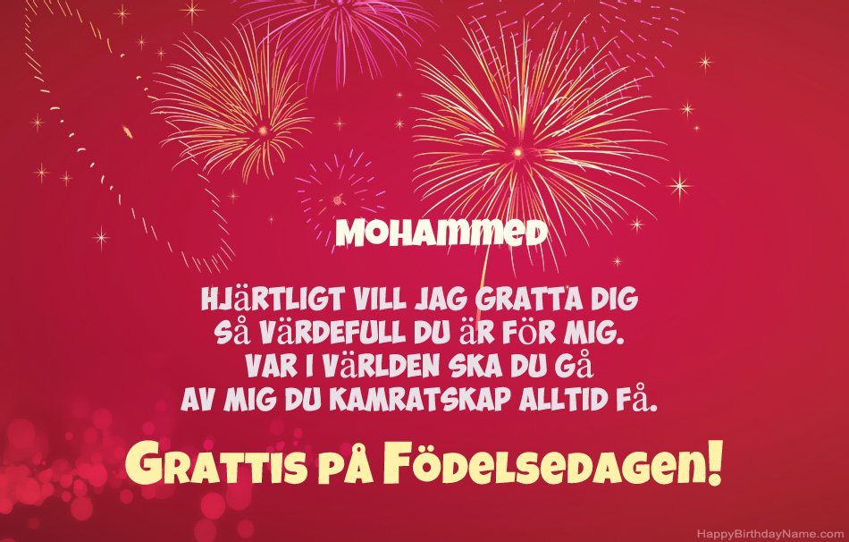 Grattis på födelsedagen Mohammed, vackra dikter
