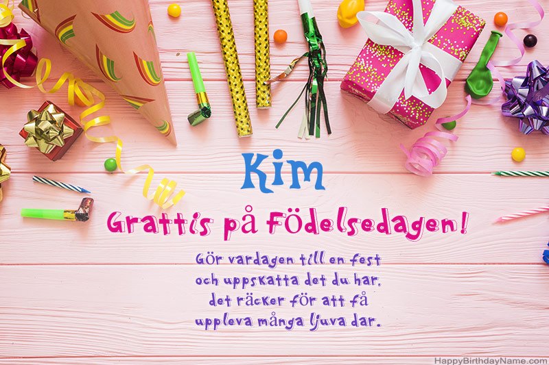 Ladda ner gratulationskortet Kim gratis