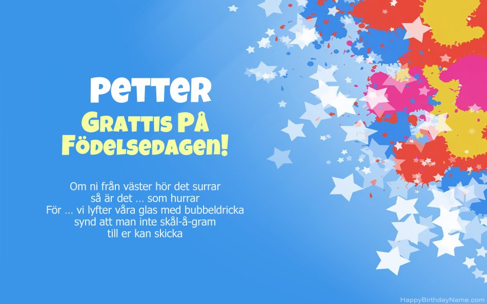 Grattis till födelsedagen till Petters
