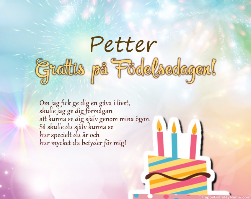 Grattis på födelsedagen Petter i vers