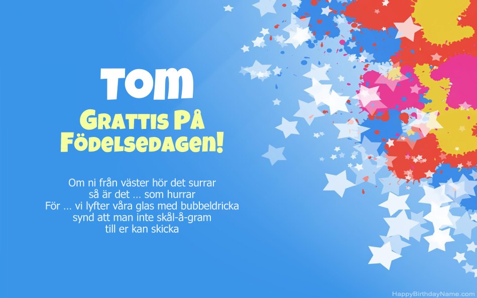 Grattis till födelsedagen till Toms