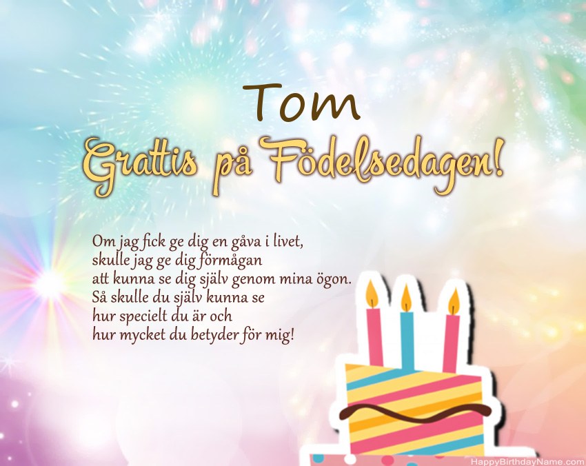 Grattis på födelsedagen Tom i vers