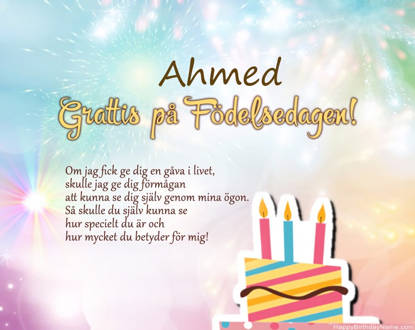 Grattis på födelsedagen Ahmed i vers
