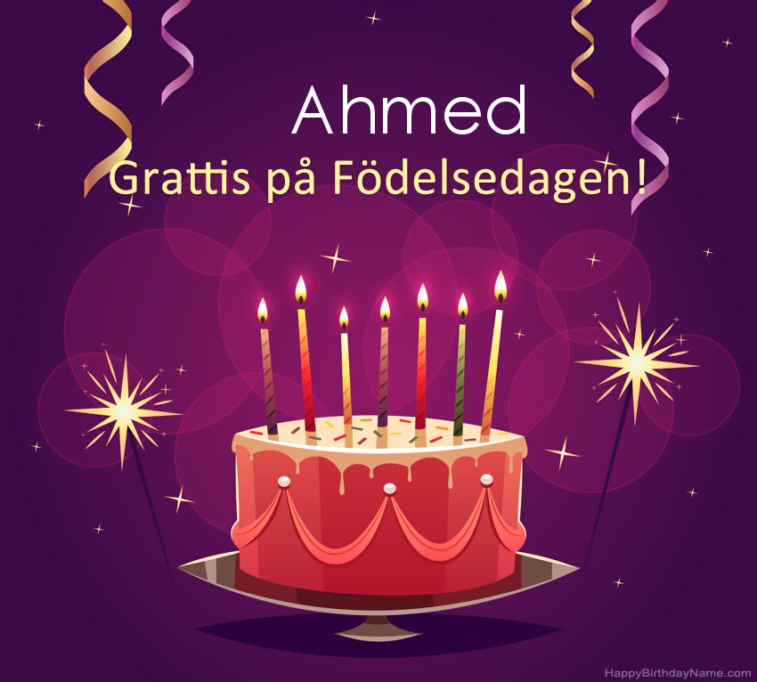 Roliga hälsningar för Happy Birthday Ahmed-bilder