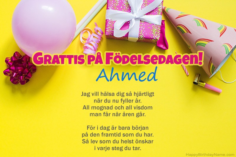 Grattis på födelsedagen Ahmed i prosa Grattis på födelsedagen Ahmed i prosa