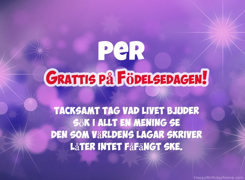 Vackra bilder för Grattis på Per