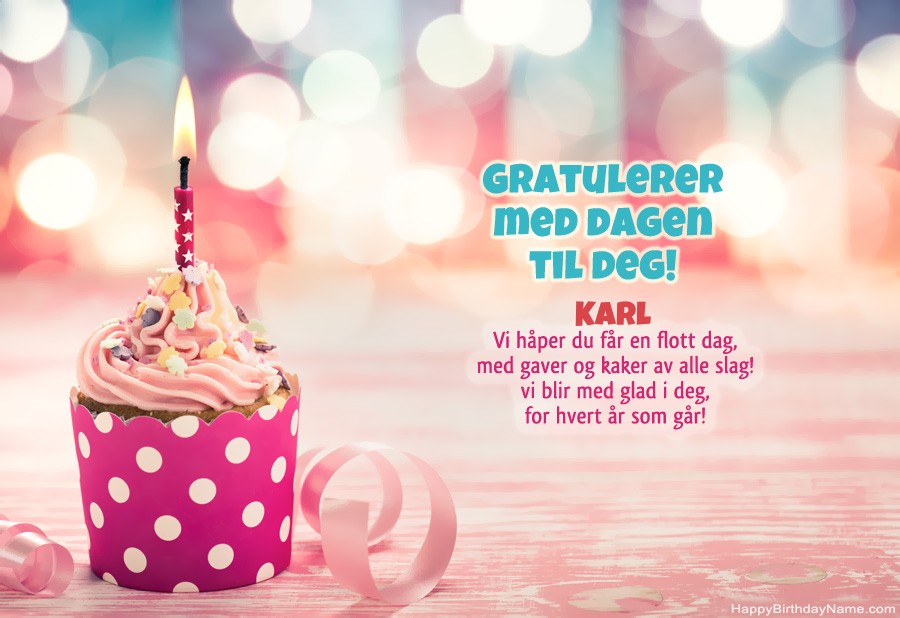 Gratulerer med dagen Karl, vakre dikt