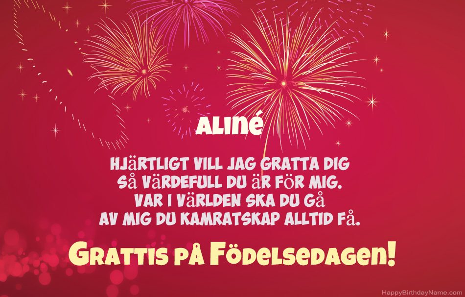 Grattis på födelsedagen Aliné, vackra dikter