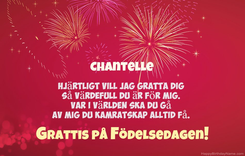 Grattis på födelsedagen Chantelle, vackra dikter