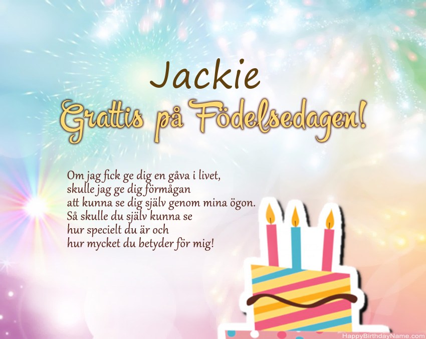 Grattis på födelsedagen Jackie i vers