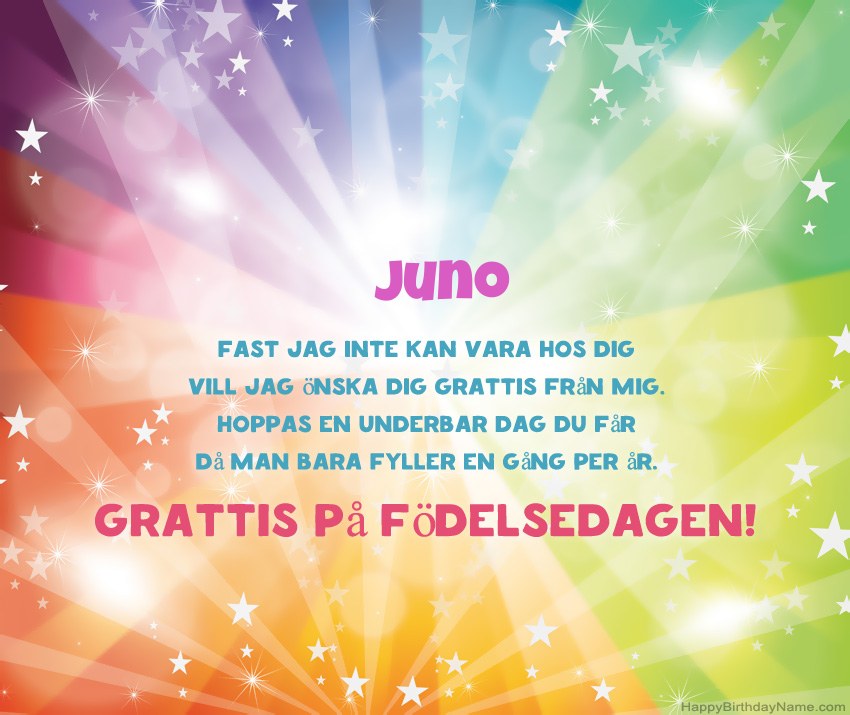 Vackra födelsedagkort för Juno