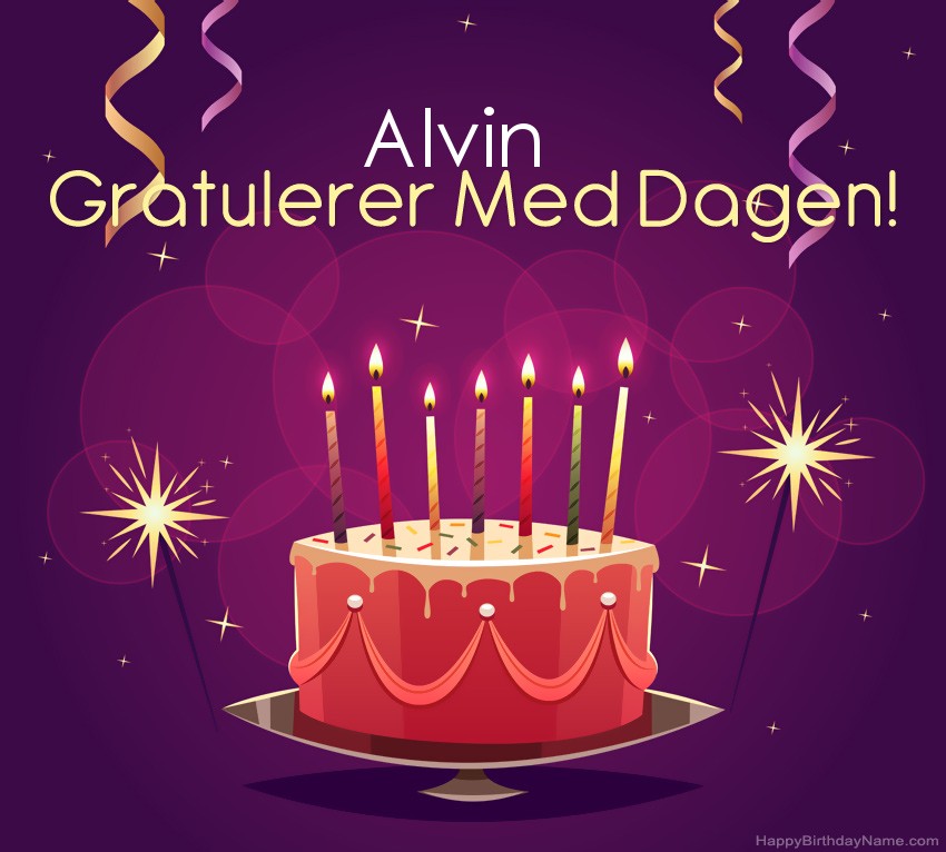 Vakre Gratulerer med fødselsdagskort til Alvin