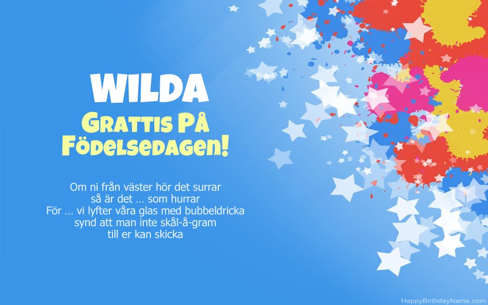 Grattis till födelsedagen till Wildas