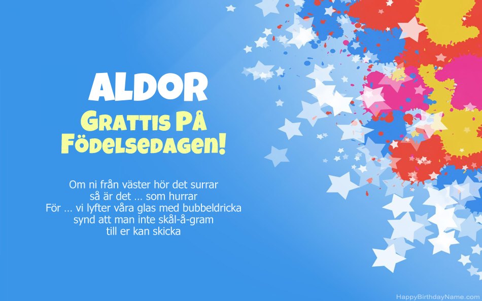 Grattis till födelsedagen till Aldors