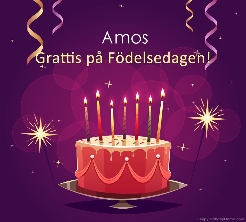 Roliga hälsningar för Happy Birthday Amos-bilder