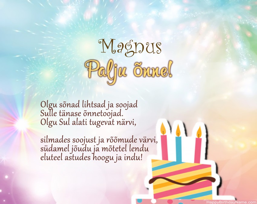 Palju õnne sünnipäeval Magnus salmis