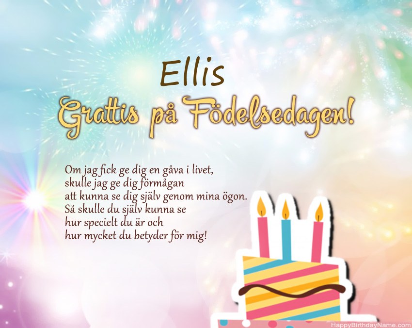 Grattis på födelsedagen Ellis i vers