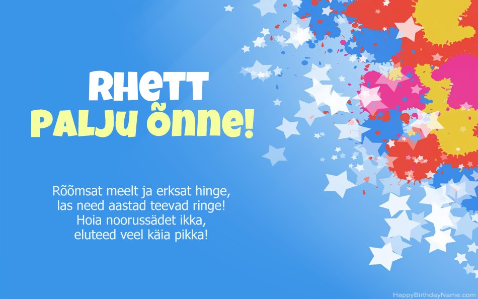 Õnnitleme Rhett Õnnitleme Rhett