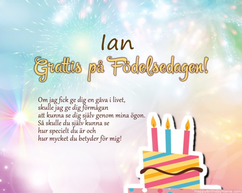 Grattis på födelsedagen Ian i vers