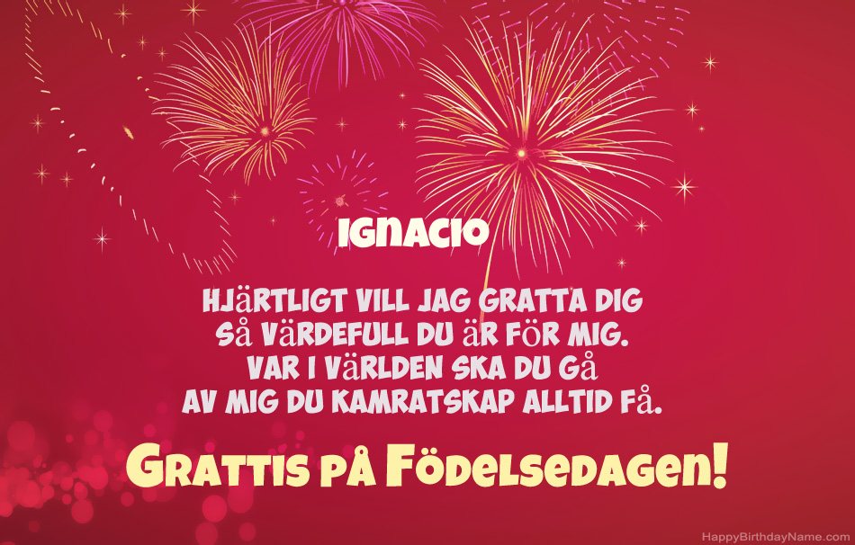 Grattis på födelsedagen Ignacio, vackra dikter
