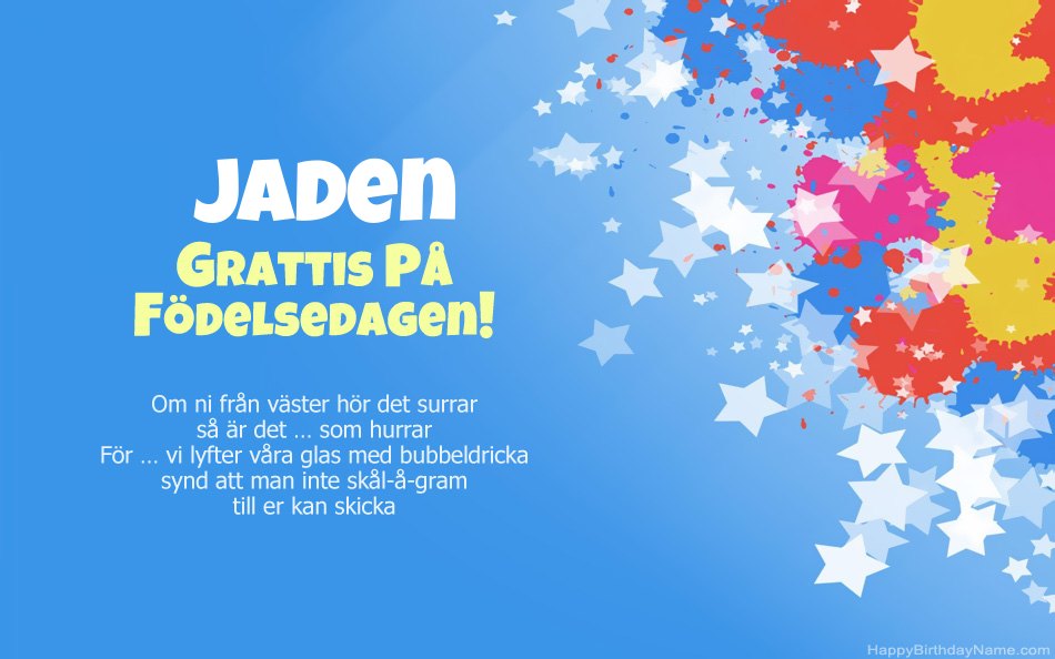 Grattis till födelsedagen till Jadens