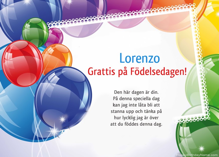 Grattis på Födelsedagen Lorenzo!