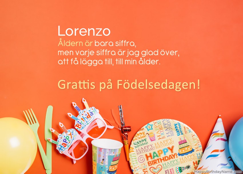Grattis på födelsedagskort för Lorenzo