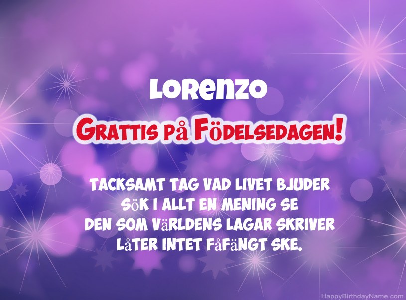 Vackra bilder för Grattis på Lorenzo