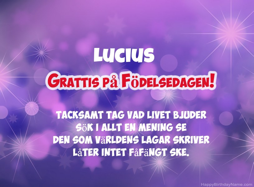Vackra bilder för Grattis på Lucius
