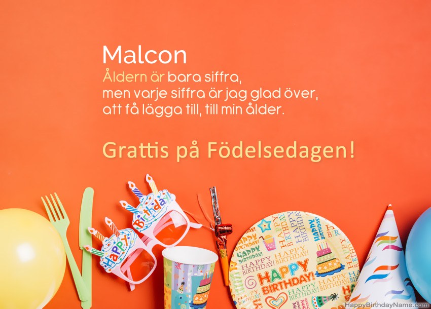 Grattis på födelsedagskort för Malcon