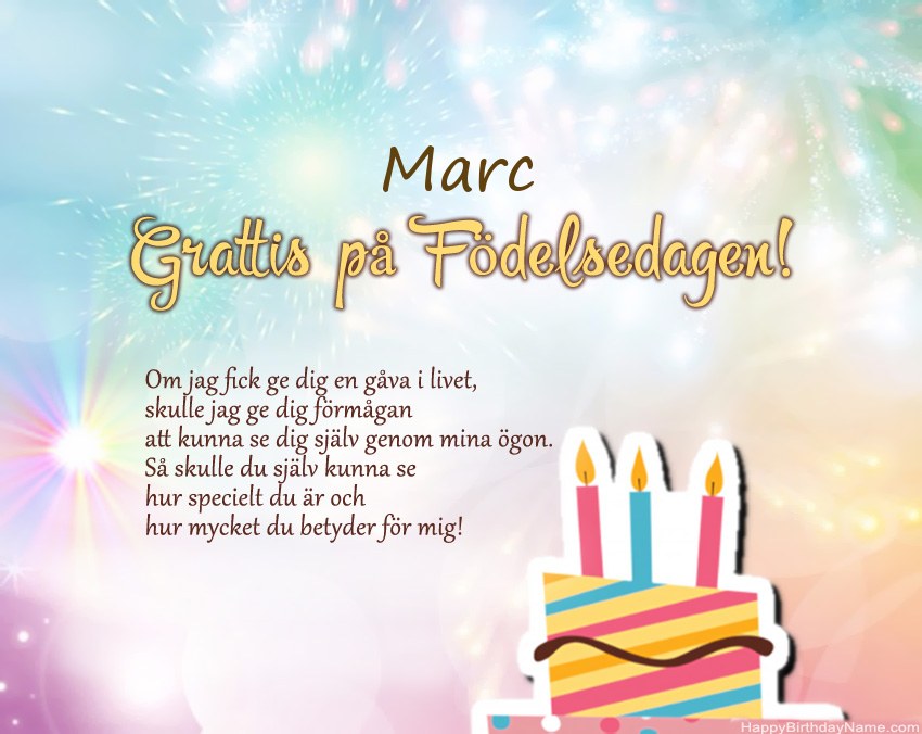 Grattis på födelsedagen Marc i vers