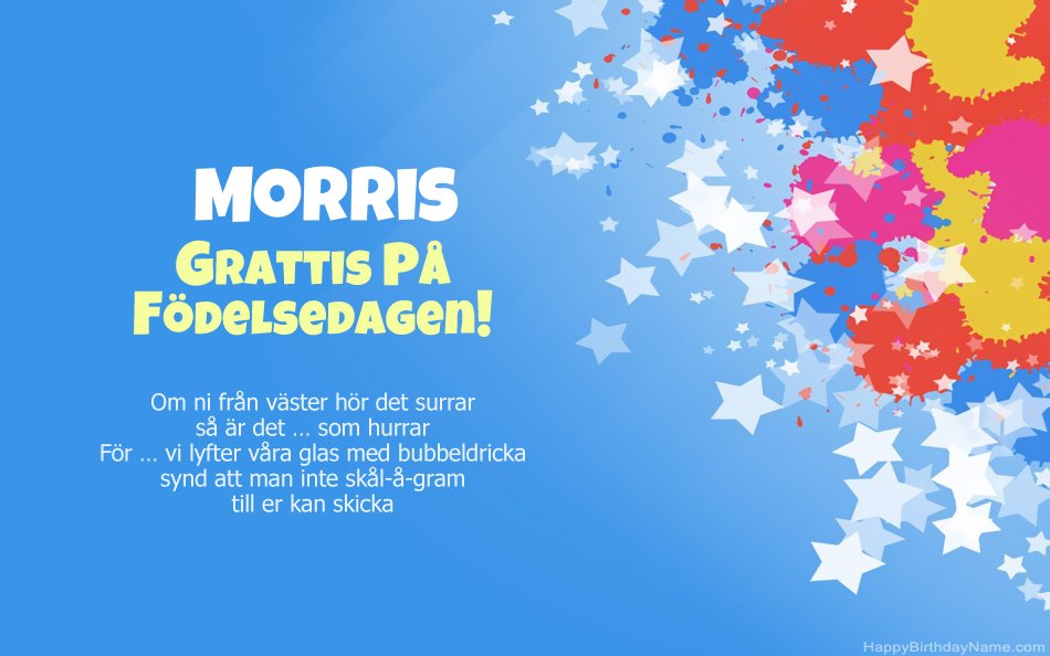 Grattis till födelsedagen till Morriss