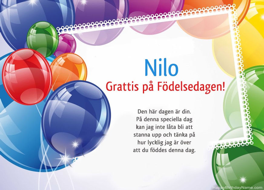 Grattis på Födelsedagen Nilo!
