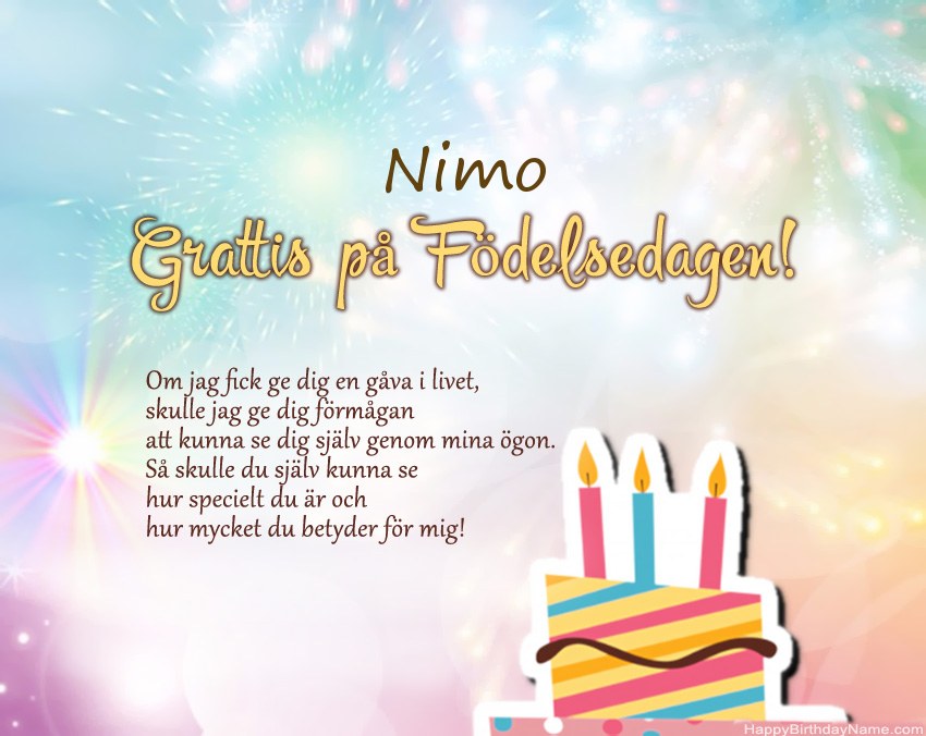 Grattis på födelsedagen Nimo i vers