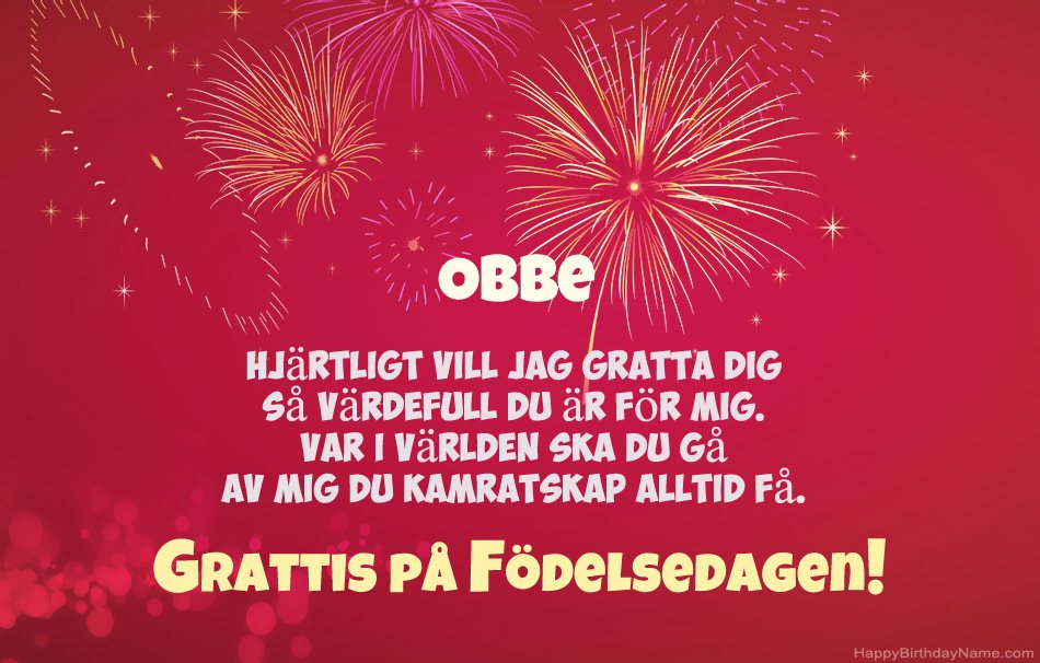 Grattis på födelsedagen Obbe, vackra dikter