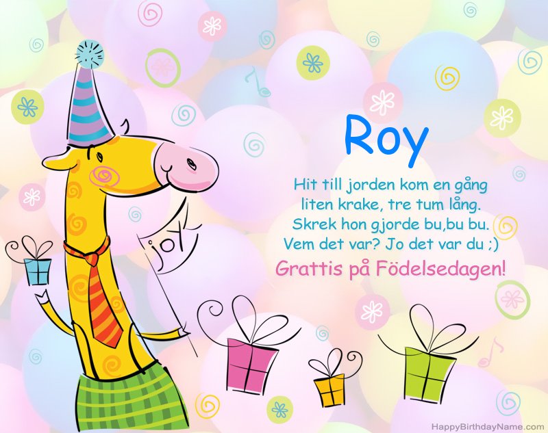 Barns gratulationer till Grattis på födelsedagen till Roy