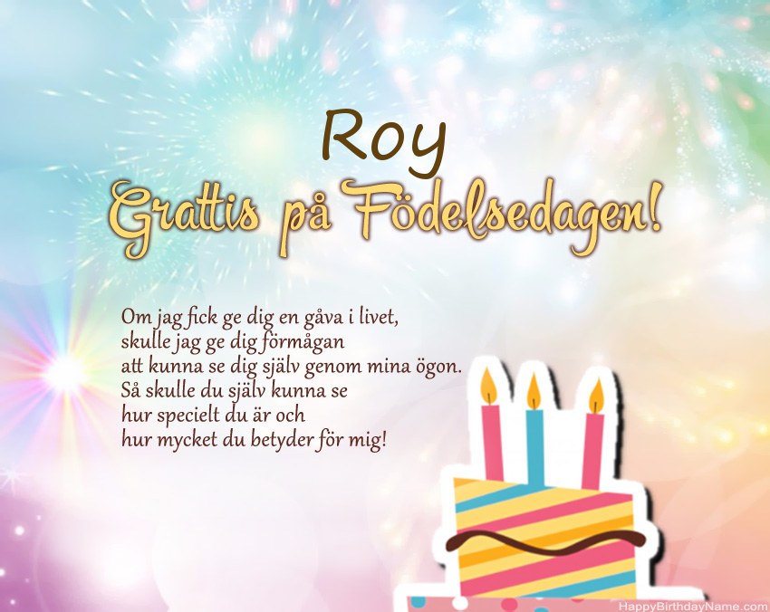 Grattis på födelsedagen Roy i vers