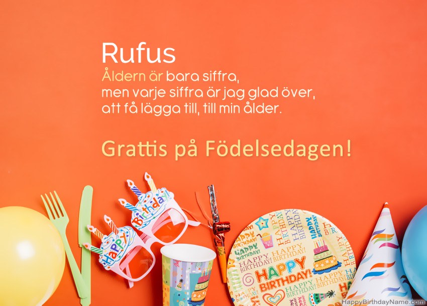 Grattis på födelsedagskort för Rufus