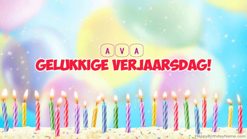 Snaakse gelukkige verjaardagkaartjies vir Ava