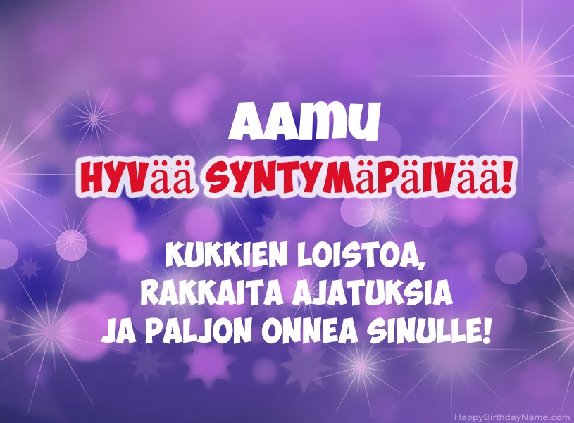 Onnittelut Aamu onnea!